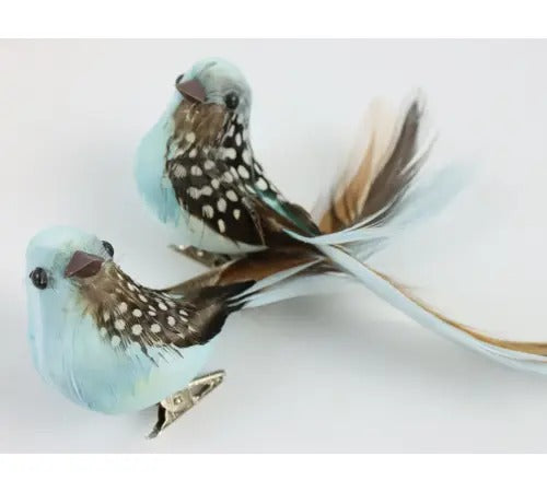 Feathered Clip-on Bird Ornaments
