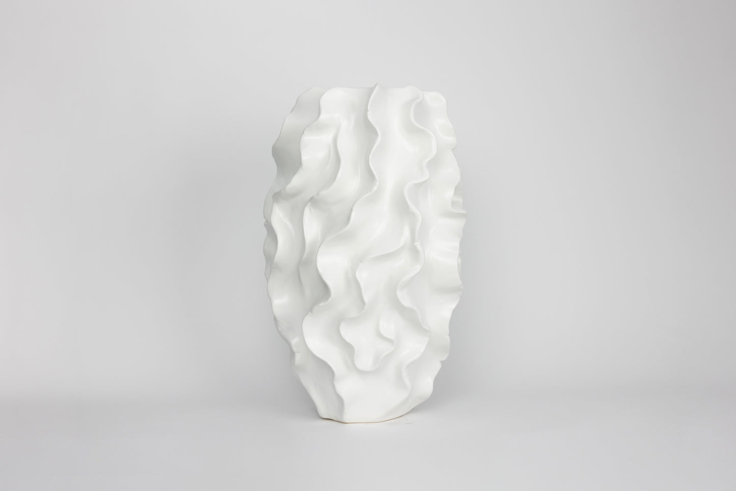 Sculptural White Ceramic Vase