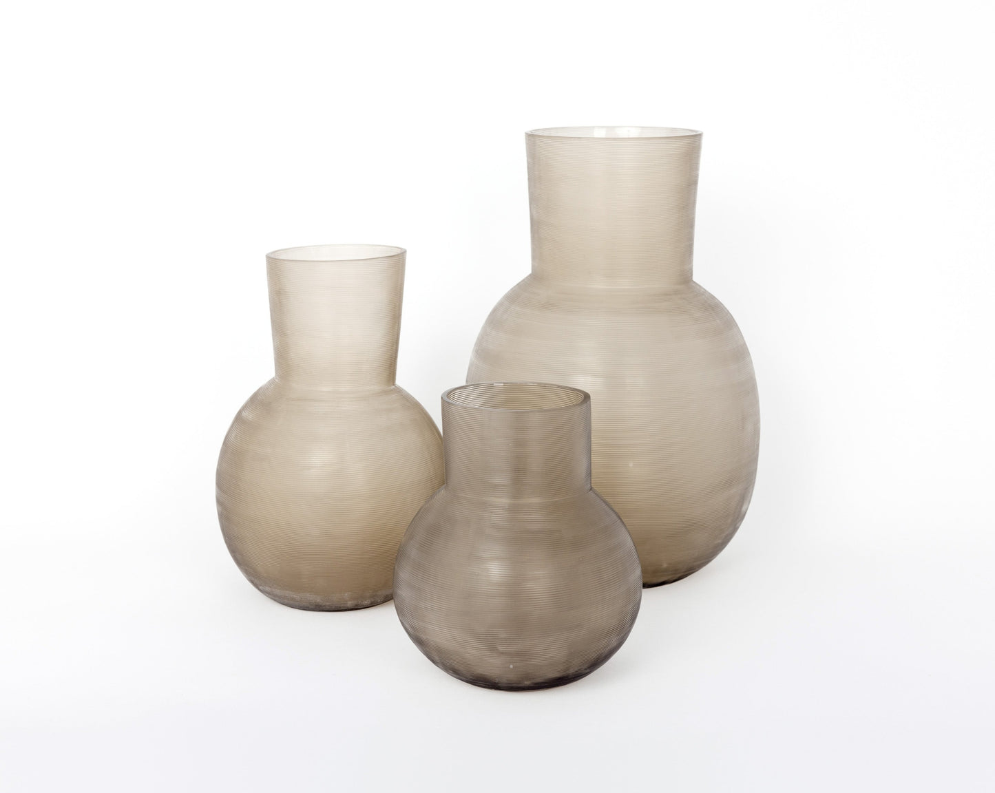 Contemporary Smoke Grey Mouthblown Bud Glass Vase - Small