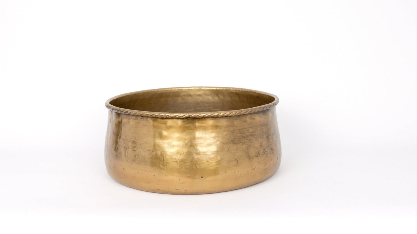 Aluminum Planter in Brass Color - Medium