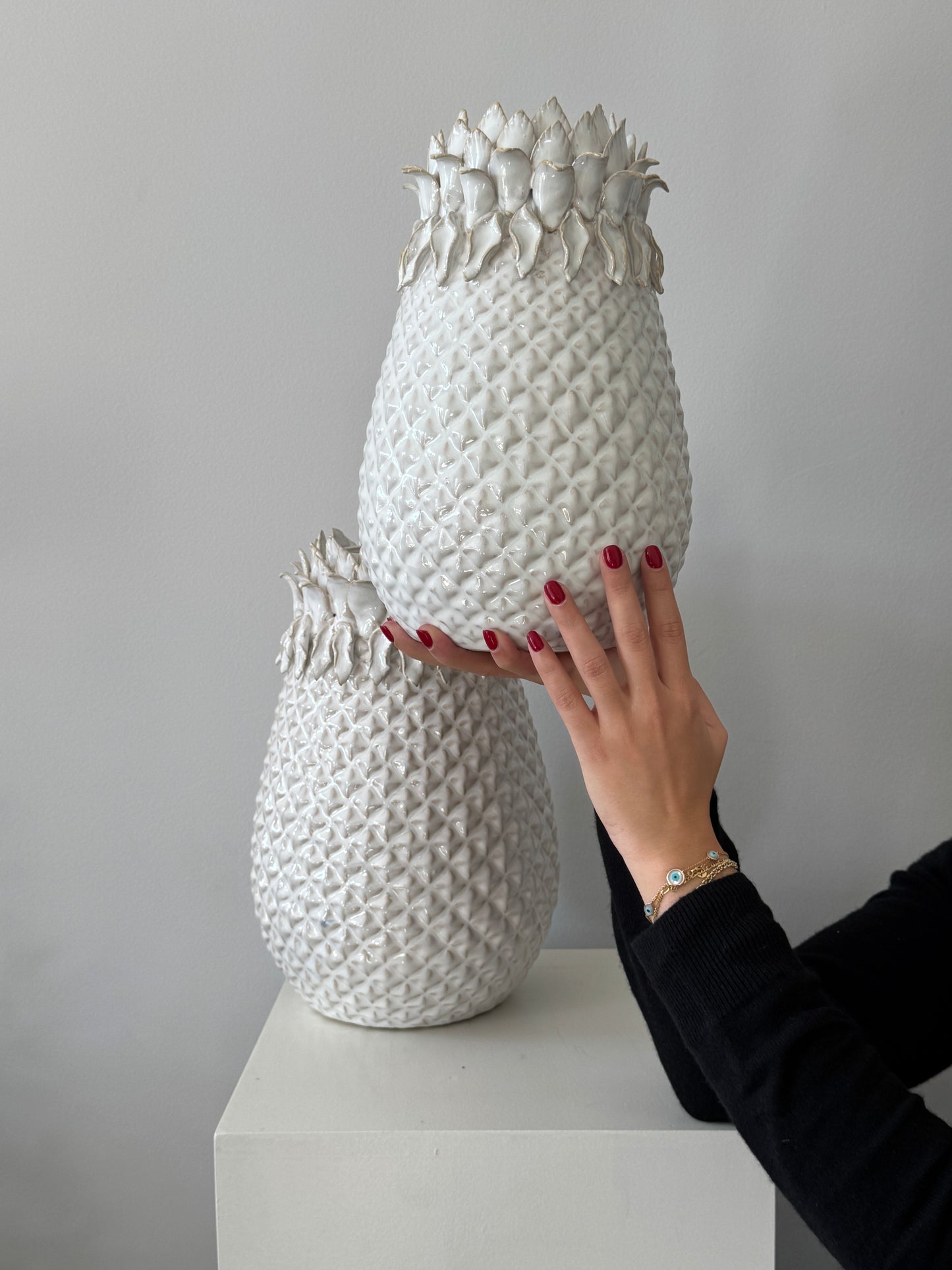 White Stoneware Vase -Large