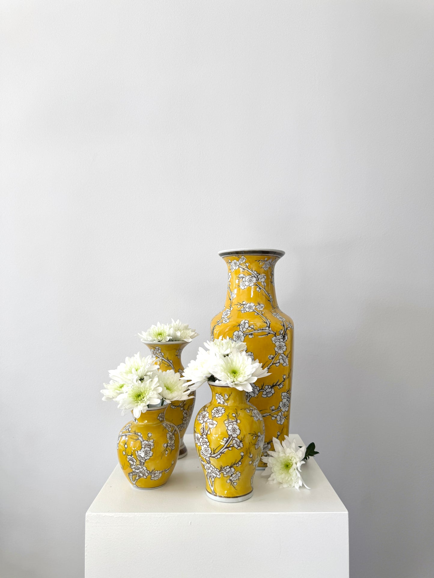 Yellow Chinoiserie Porcelain Vase - Extra Large