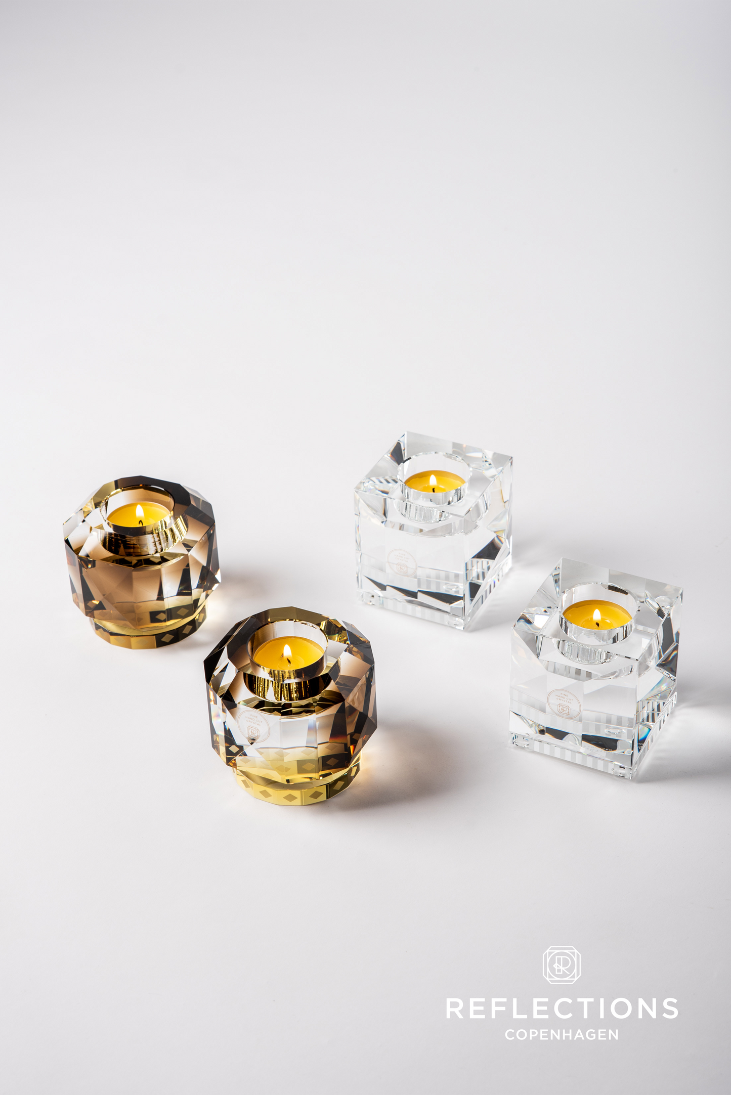 Texas Clear/Brown/Yellow Tealight Holder