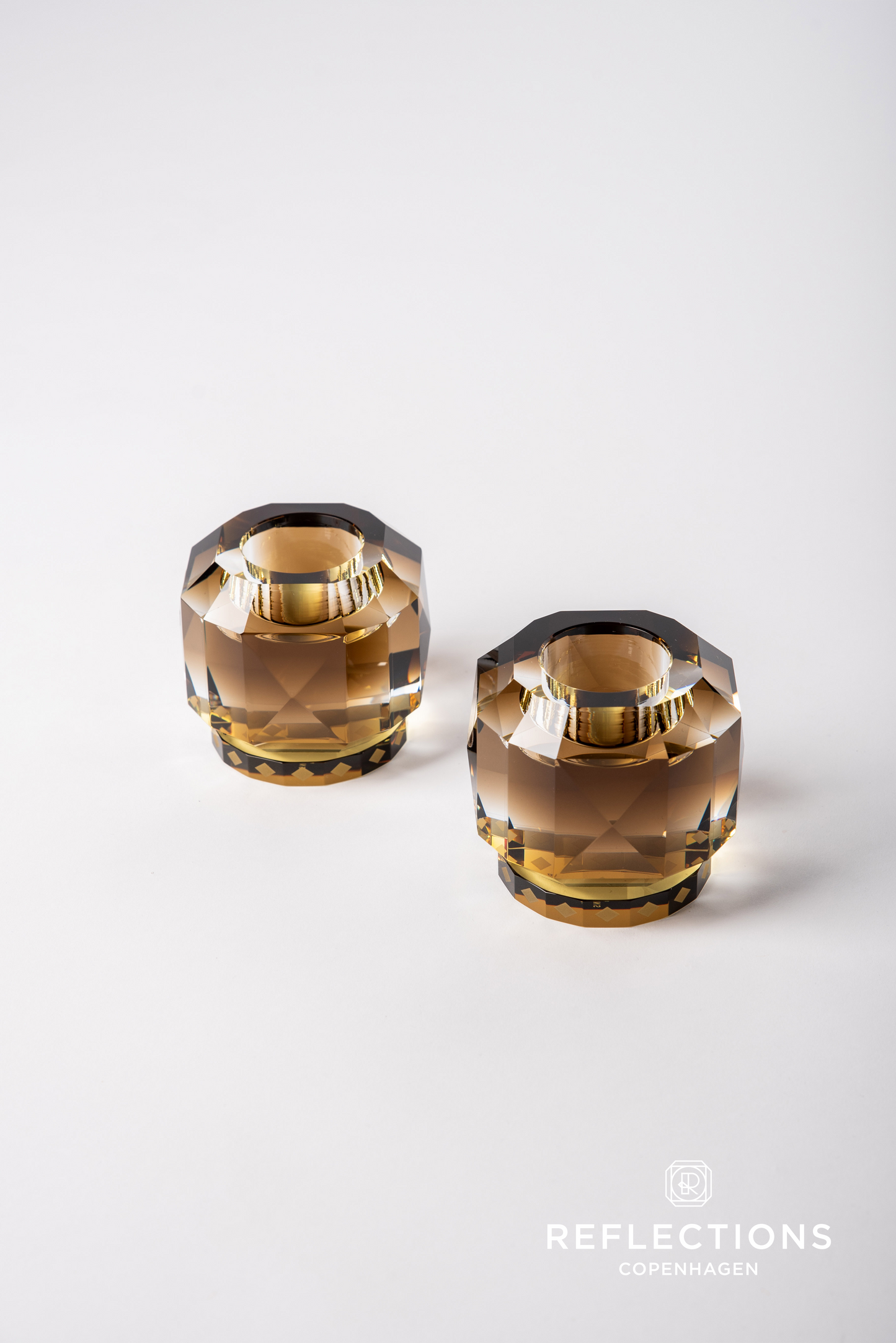 Texas Clear/Brown/Yellow Tealight Holder