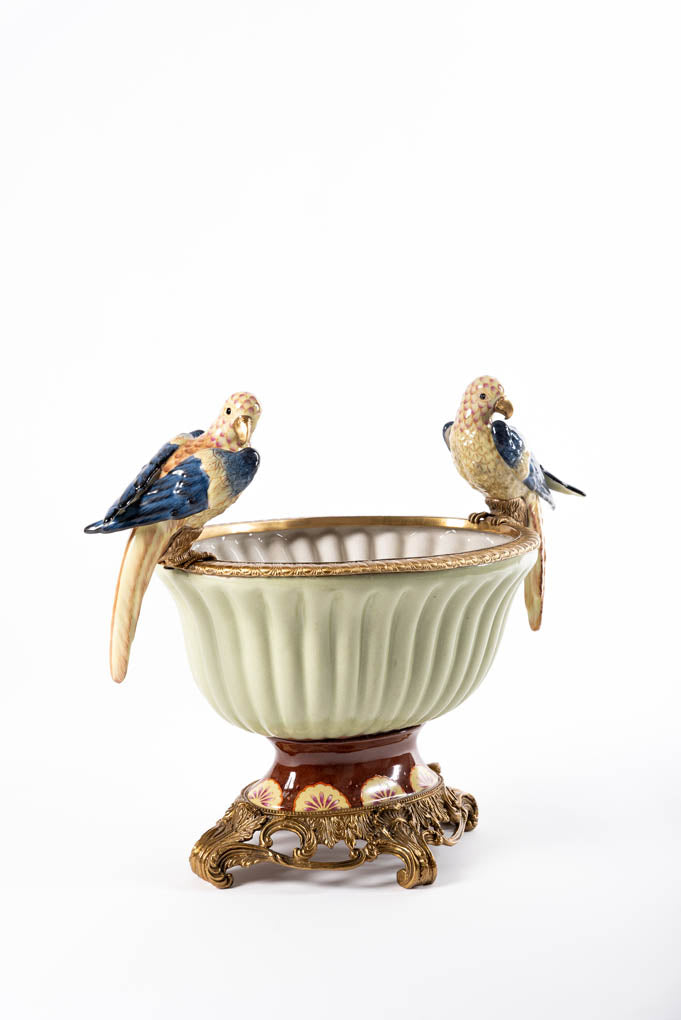 Ariel Porcelain Parrots Bowl
