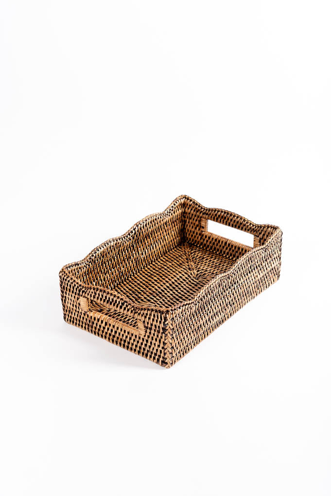 Natural Rattan Lace Tray - Small