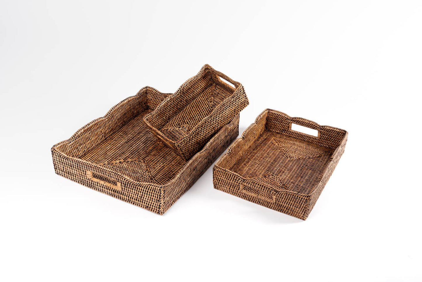 Natural Rattan Lace Tray - Large