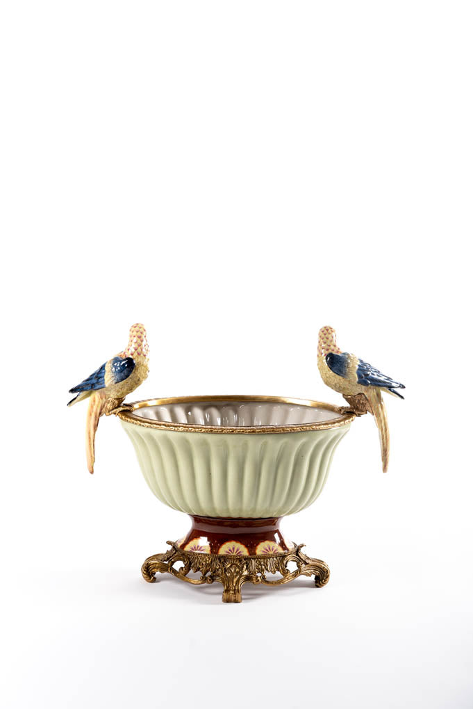 Ariel Porcelain Parrots Bowl