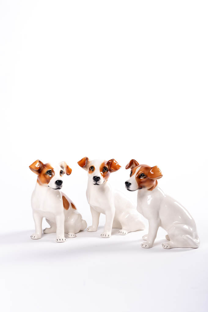 Handmade Ceramic Jack Russell Figurines - Set of 3
