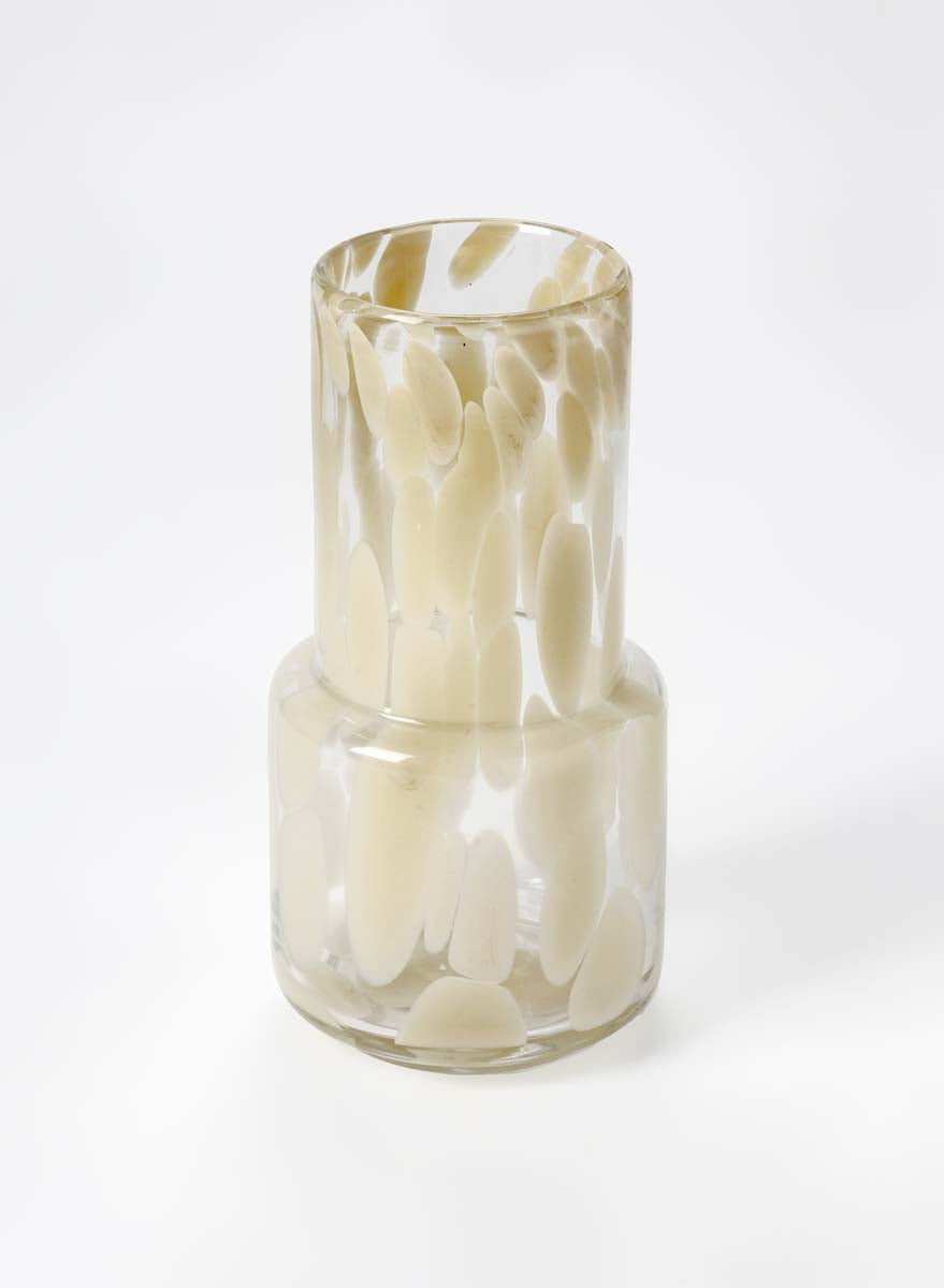Spots Beige Glass Vase - Medium