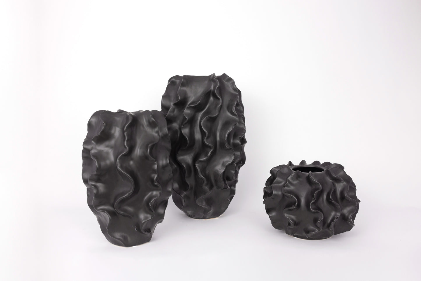 Sculptural Ceramic Vase in Black - Small