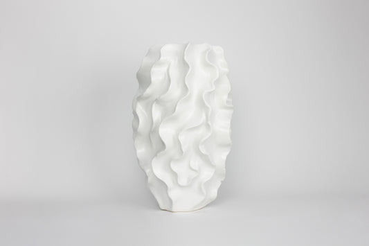 Sculptural Ceramic Vase in White - Large