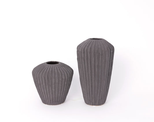 Classic Dark Grey Ceramic Vase