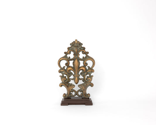 Polyresin Venetian Scroll Figurine in Antique Gold - Medium