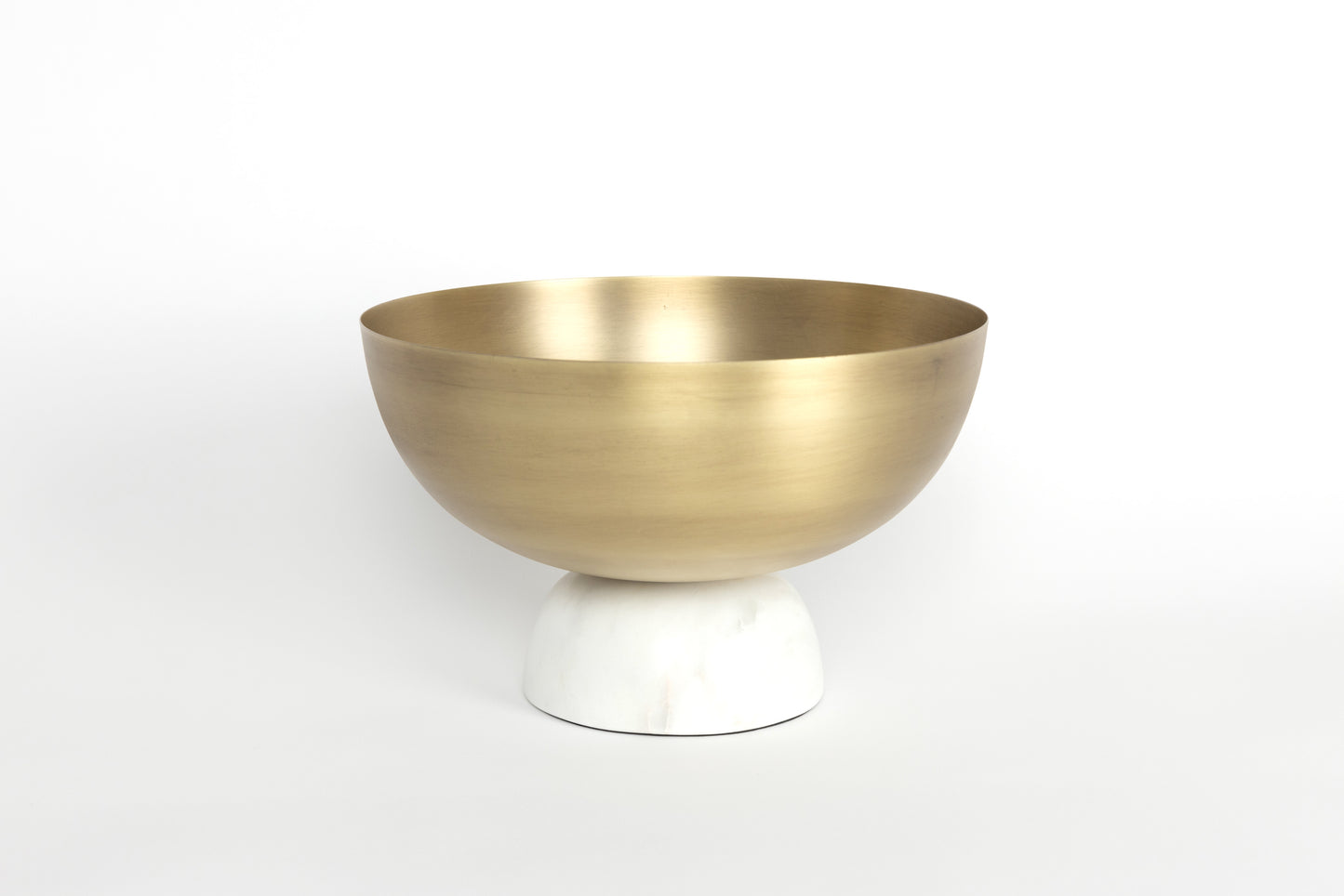 Gold-Plated Iron Bowl With Carrara Marble Base - Large