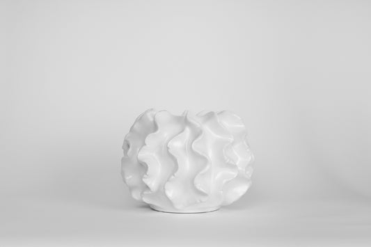 Sculptural Ceramic Vase in White - Small