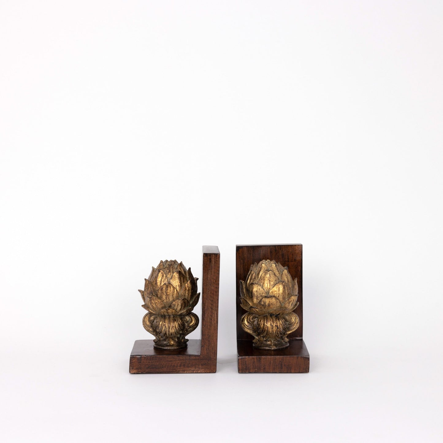 Polyresin Artichoke Bookend in Gold - Pair