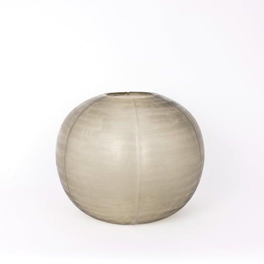 Contemporary Smoke Grey Mouthblown Vase - Round