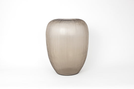 Contemporary Smoke Grey Mouthblown Vase - Tall