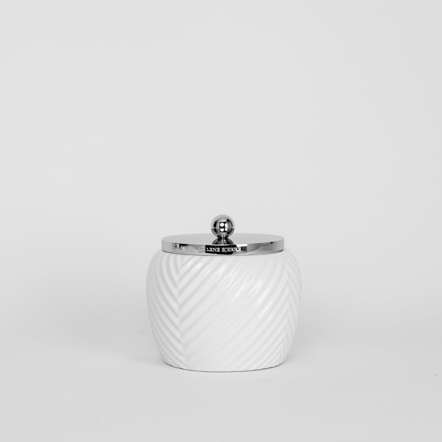 White Ceramic Bathroom Accessory - Jar