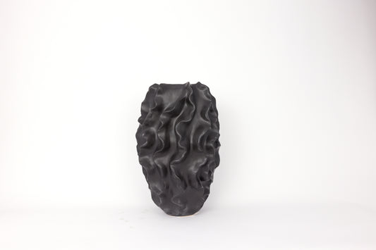 Sculptural Ceramic Vase in Black - Large