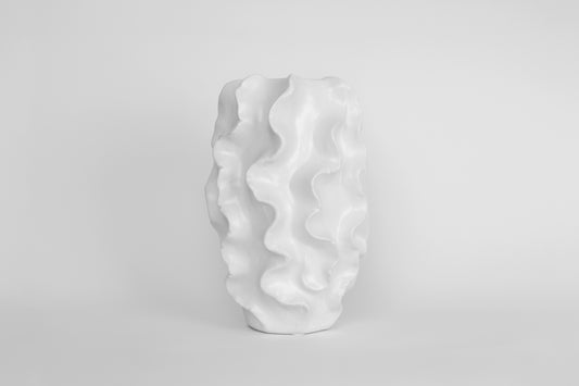 Sculptural Ceramic Vase in White - Medium