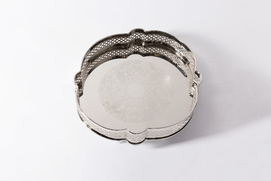 Decorative Tray in Brass with Nickel Finish - Medium