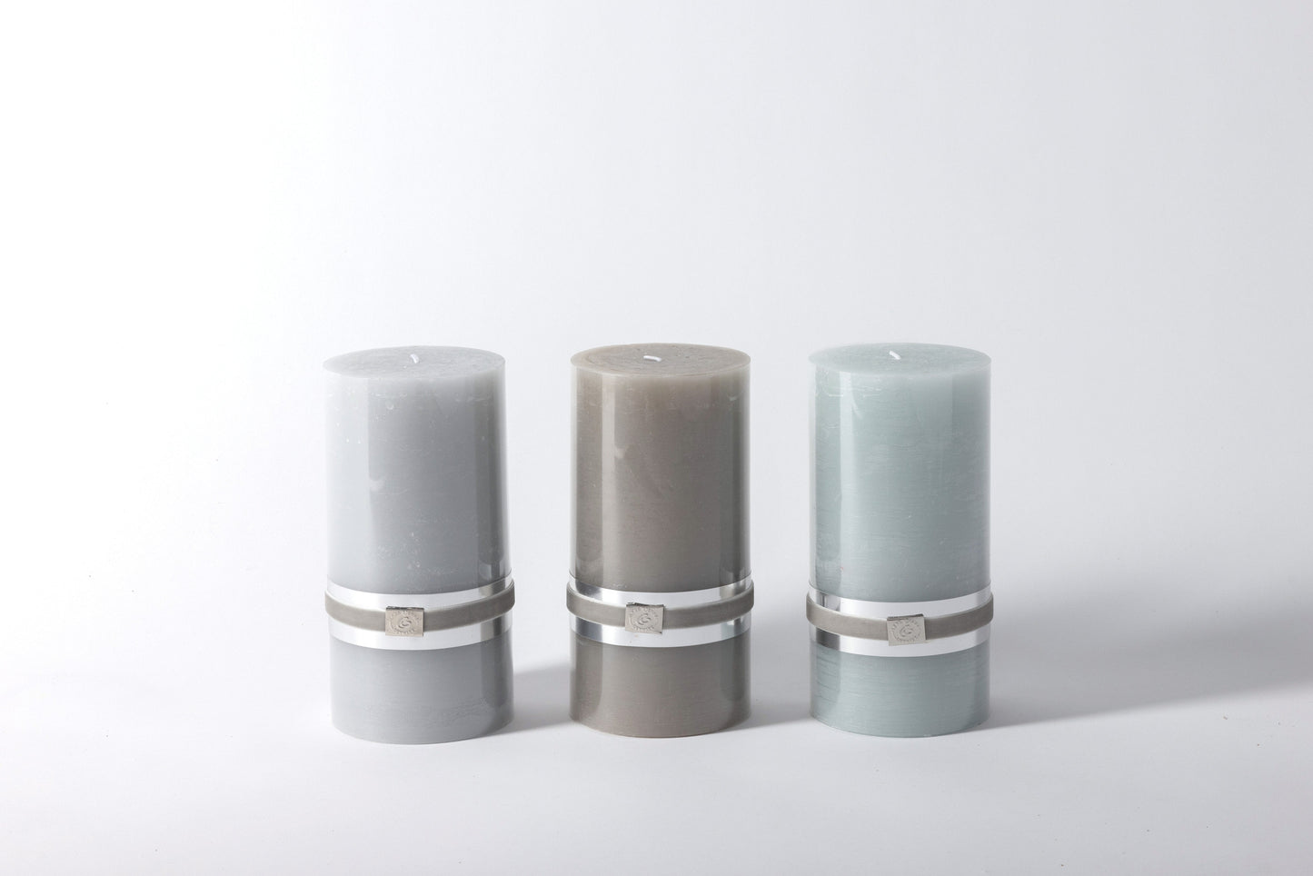 Rustic Paraffin Candle in Silver and Grey - Tall Medium