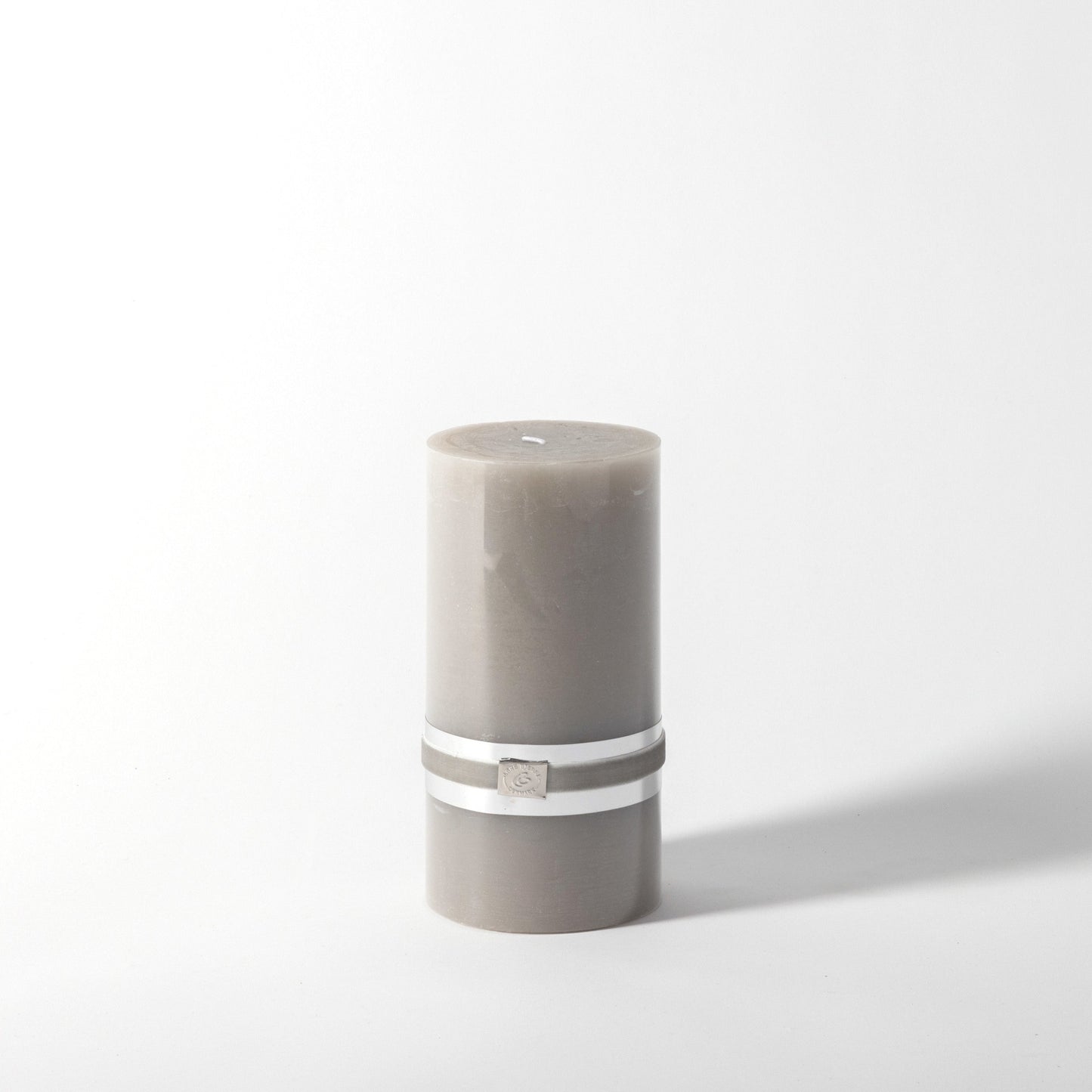 Rustic Paraffin Candle in Silver and Grey - Tall Medium