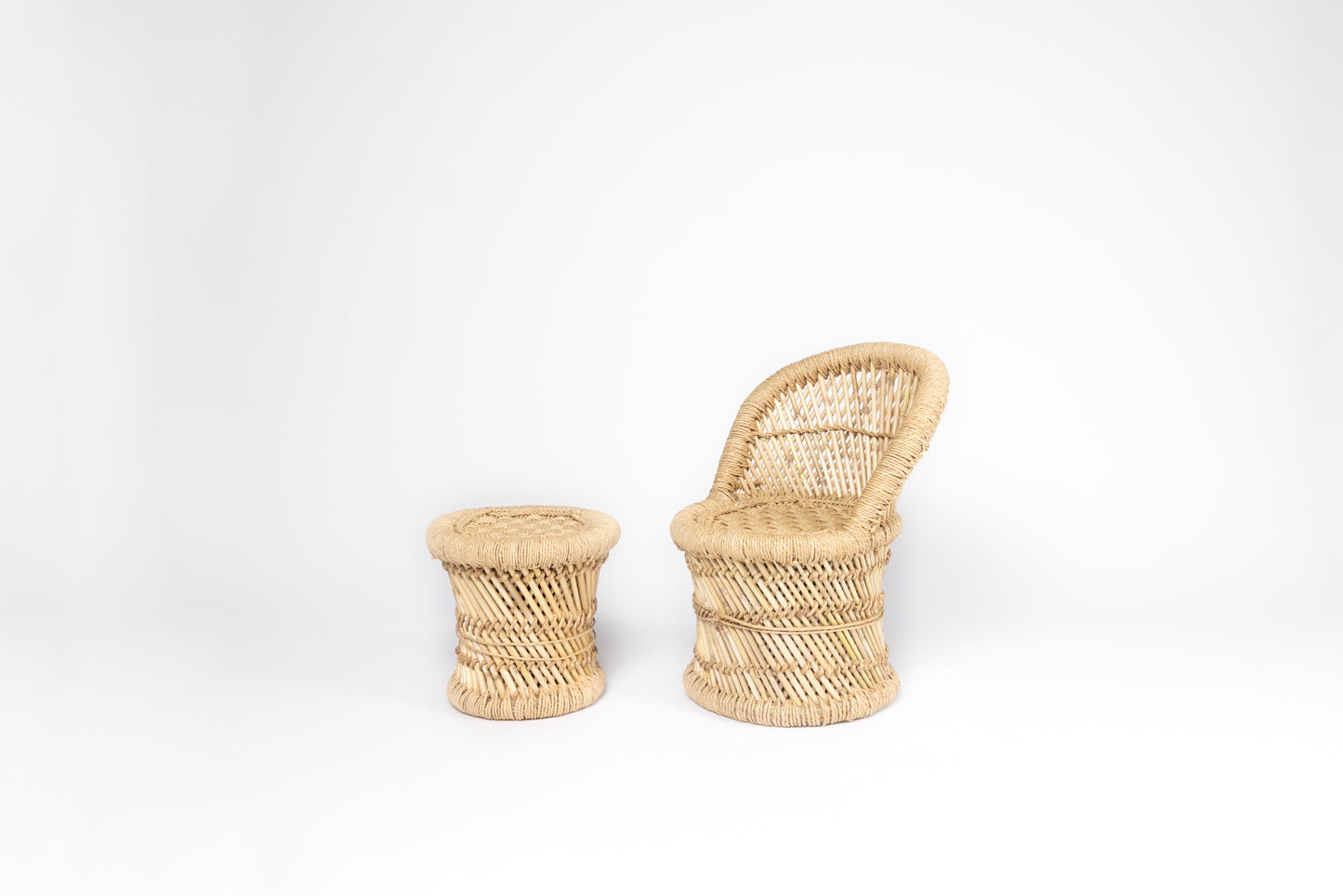 Baby Table in Bamboo and Natural Rope