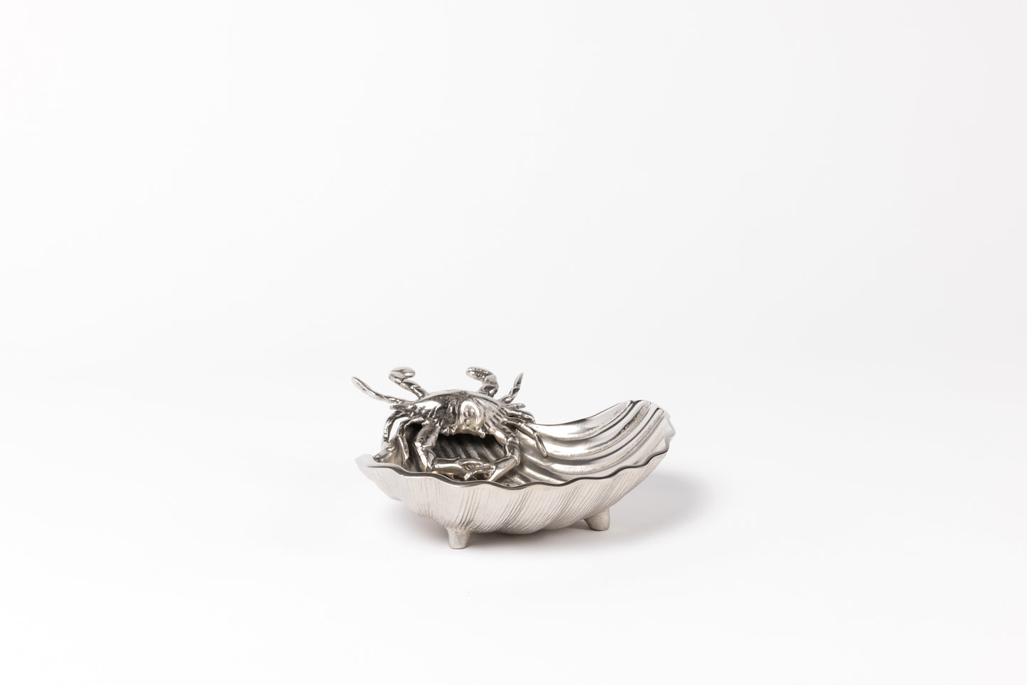 Medium Bowl with Crab Detail in Nickel-Plated Aluminum