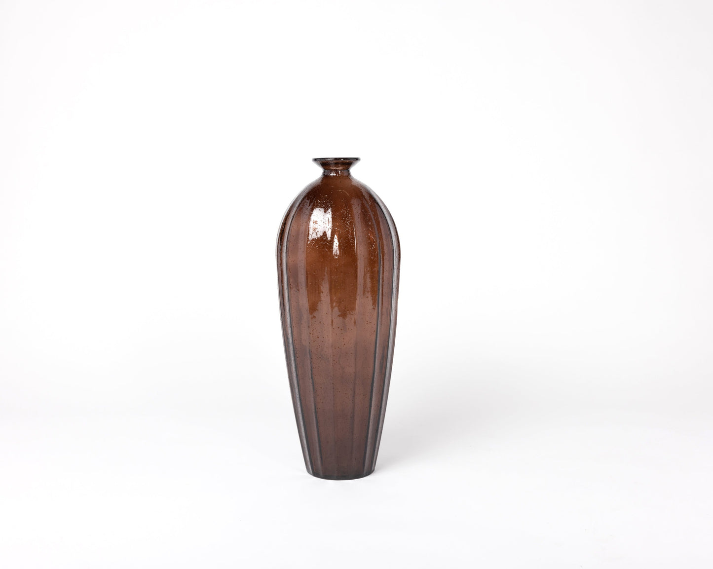 Brown Recycled Glass Vase - Tall