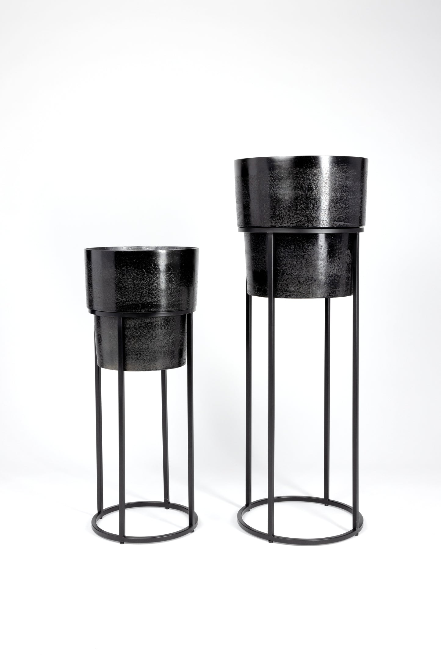 Black Aluminum Planter - Set of Two