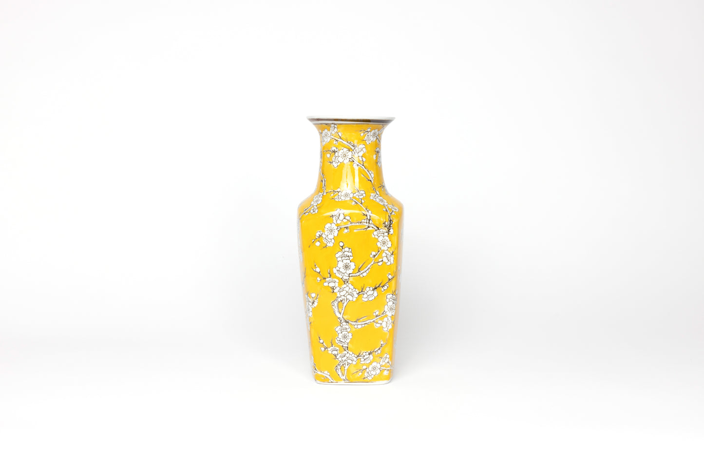 Yellow Chinoiserie Porcelain Vase - Extra Large