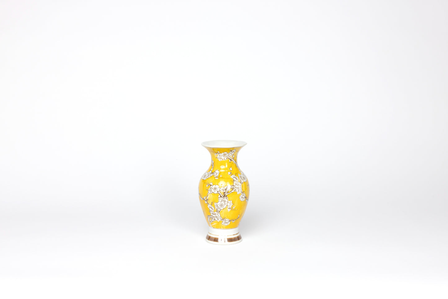 Yellow Chinoiserie Porcelain Vase - Large