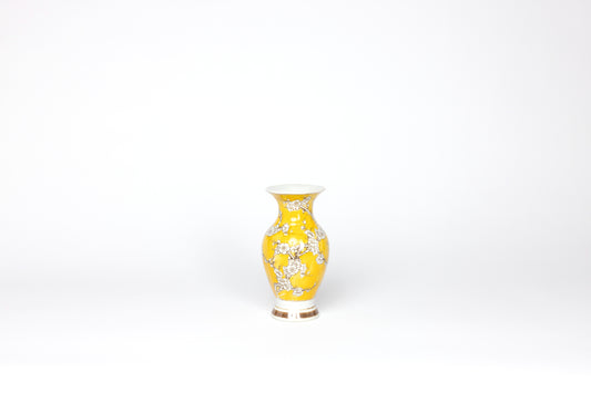 Yellow Chinoiserie Porcelain Vase - Large