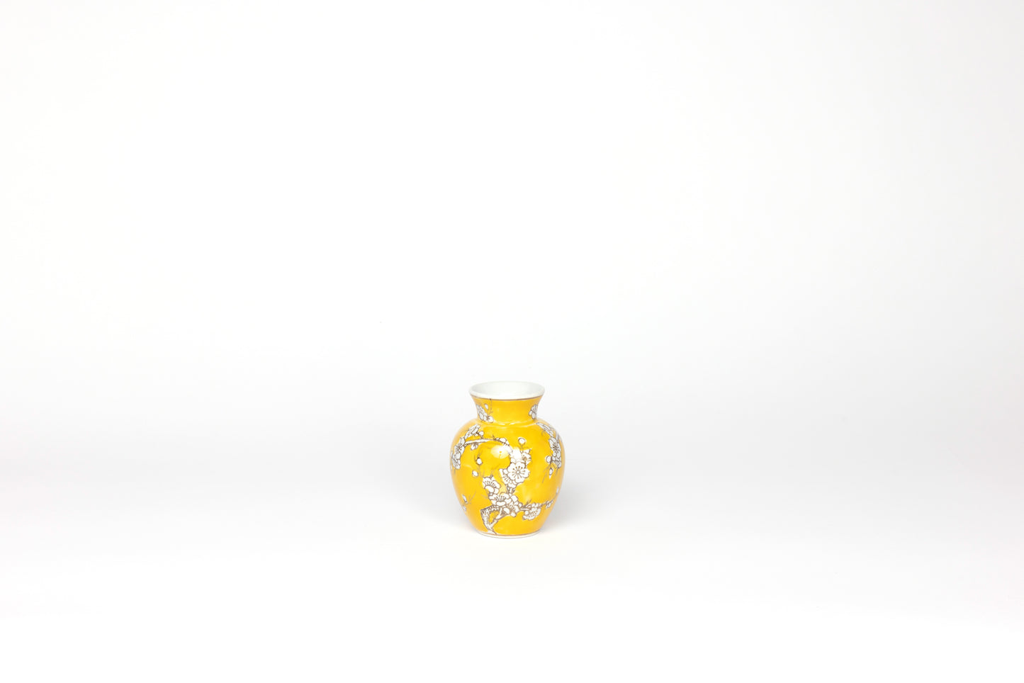 Yellow Chinoiserie Porcelain Vase - Small