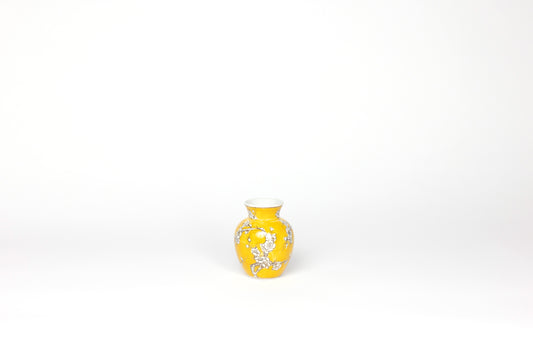 Yellow Chinoiserie Porcelain Vase - Small