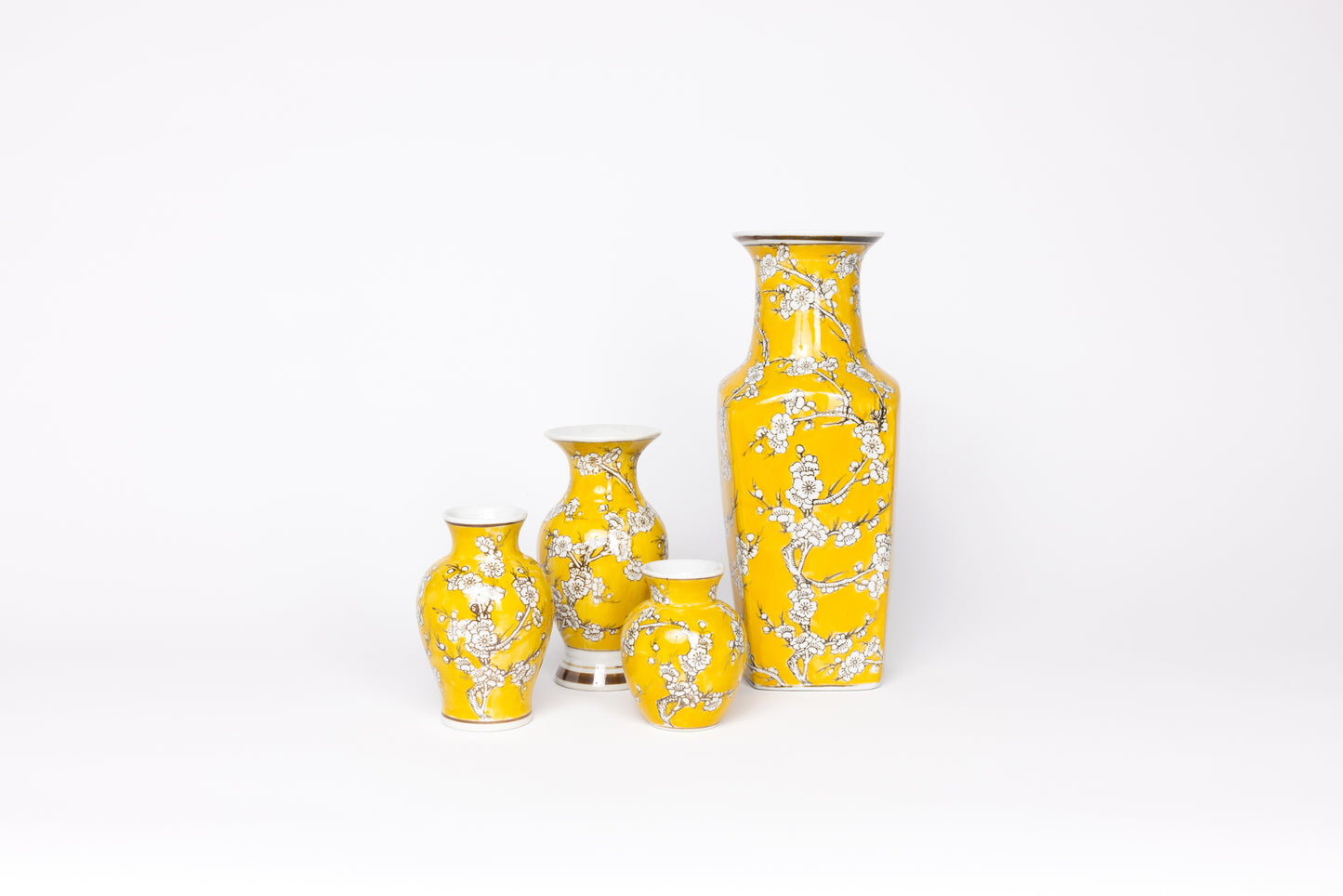 Yellow Chinoiserie Porcelain Vase - Small