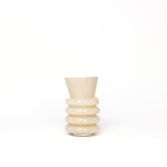 Beige Glass Vase - Medium