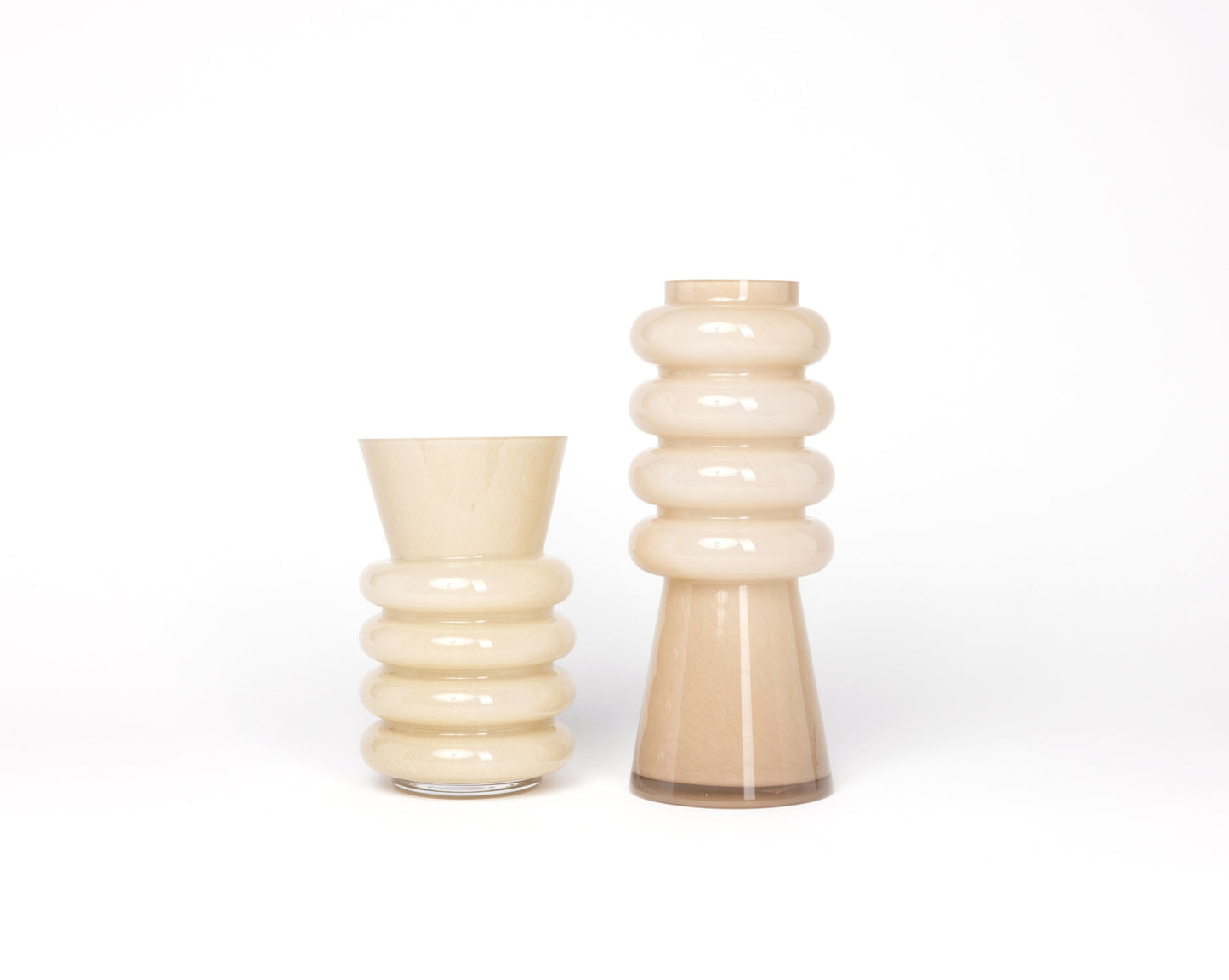 Beige Glass Vase - Tall