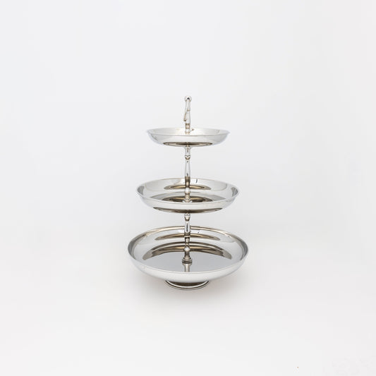 3-Tier Etagere in Nickel-Plated Stainless Steel