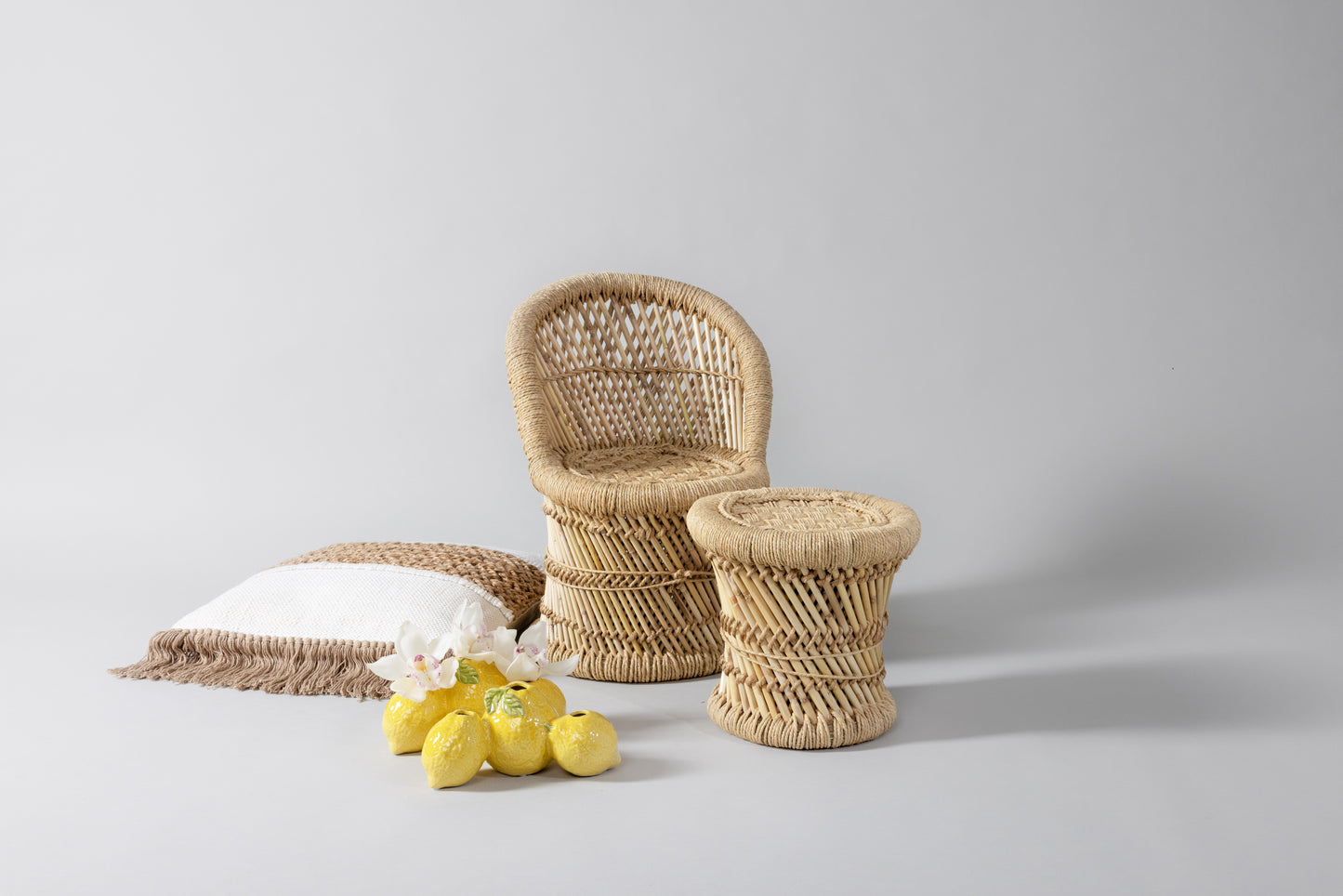 Baby Table in Bamboo and Natural Rope