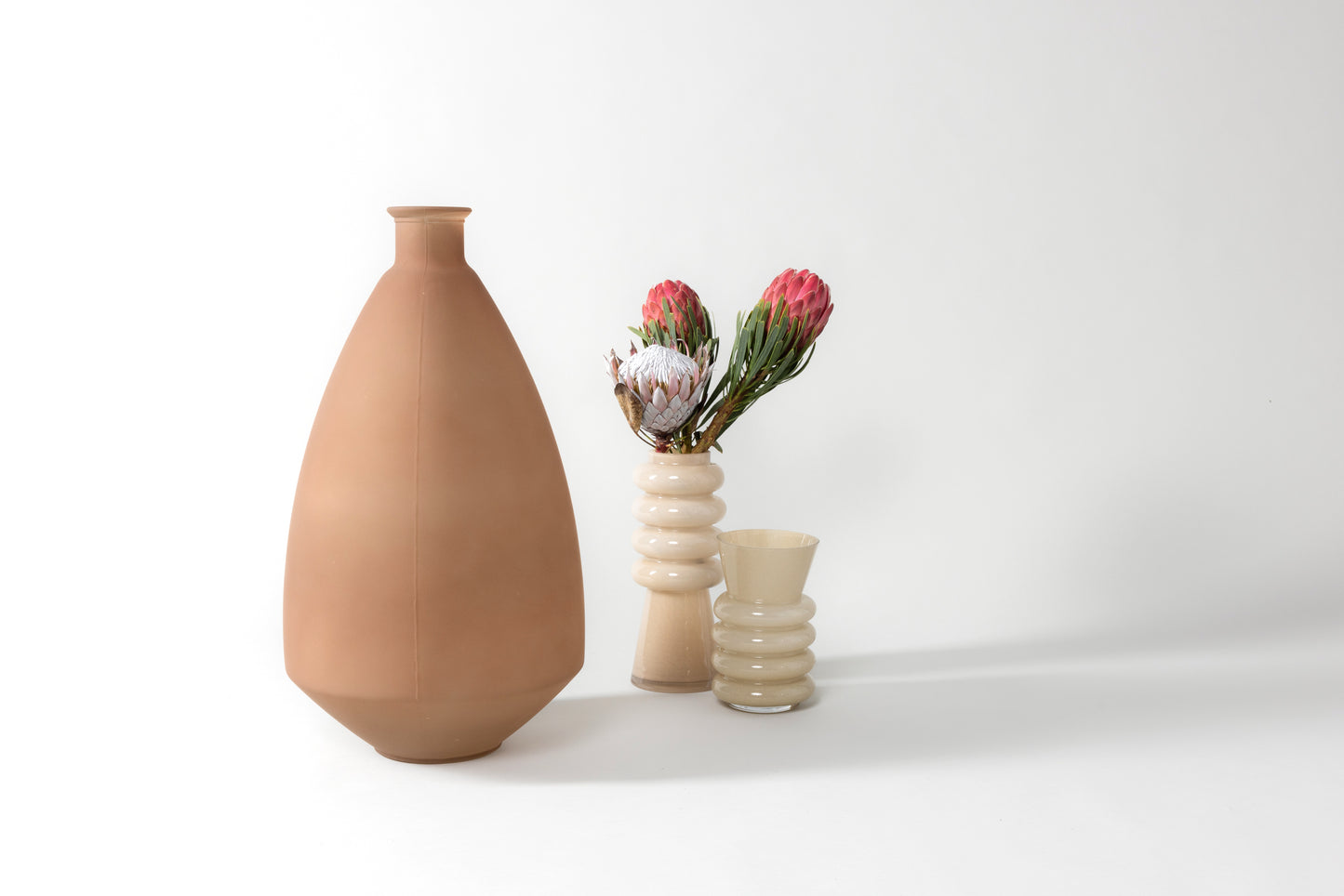 Beige Glass Vase - Tall