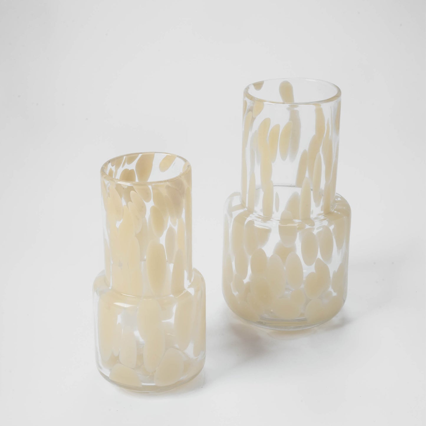 Spots Beige Glass Vase - Medium