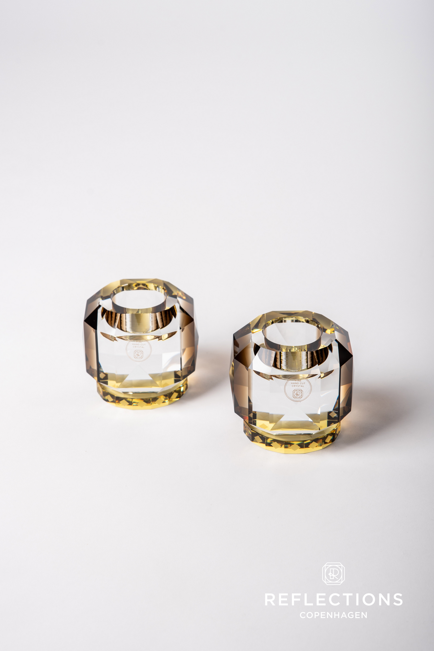 Texas Clear/Brown/Yellow Tealight Holder