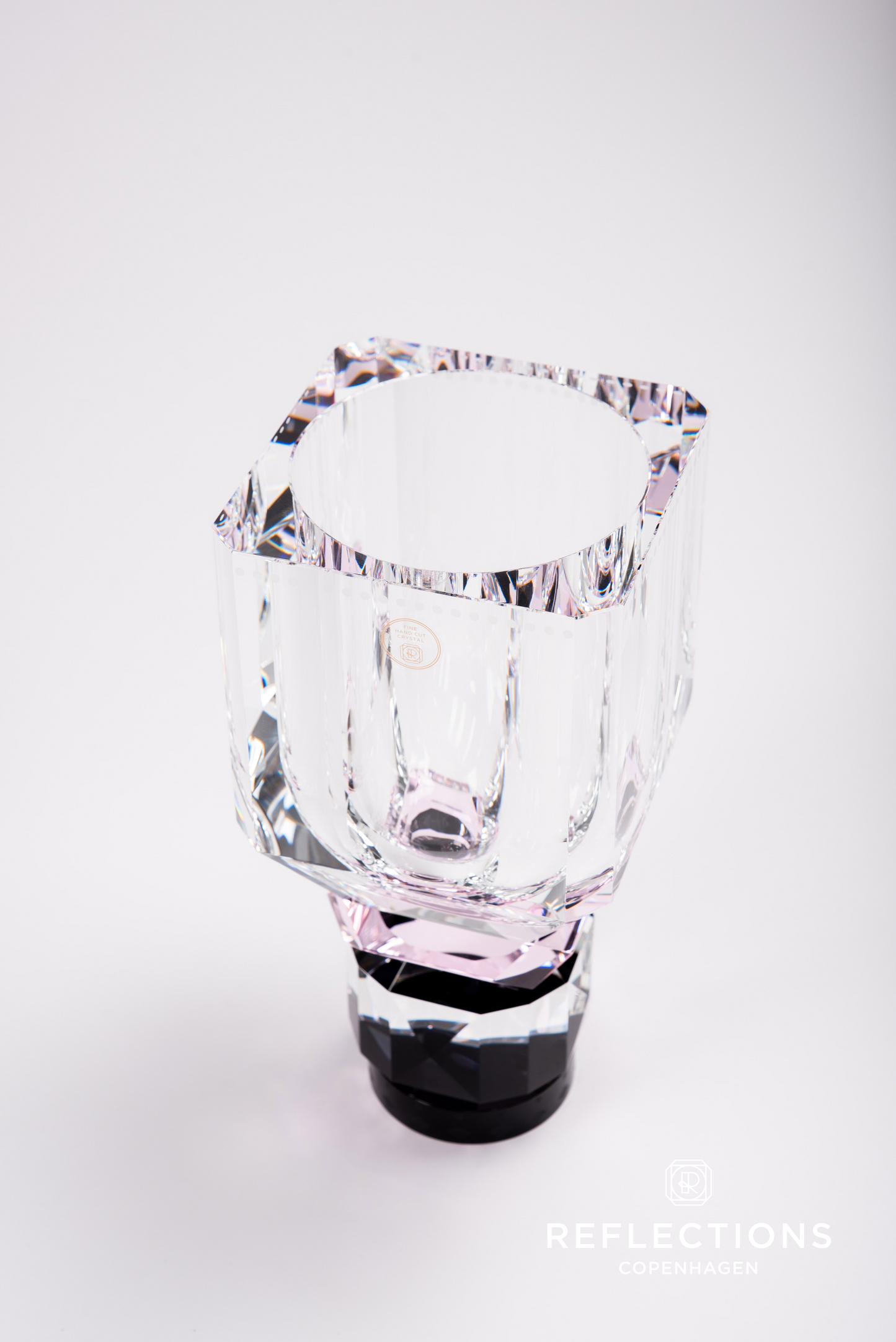 Utah Clear/Rose/Black Vase