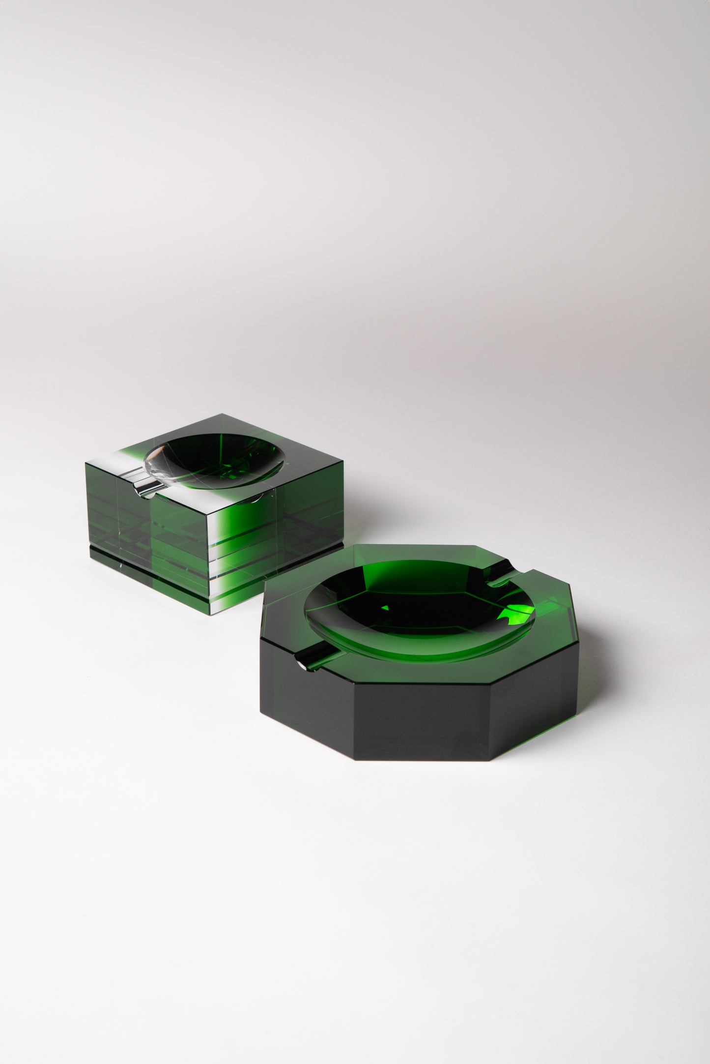 Deep Green Crystal Ashtray