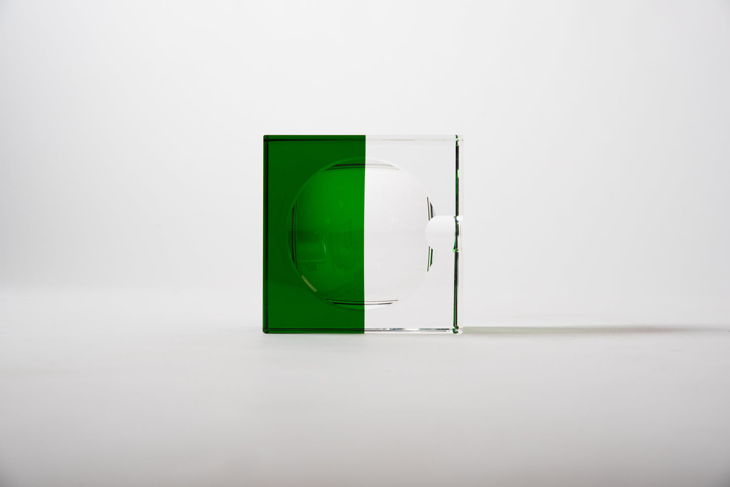 Forest Green and Clear Crystal Ashtray