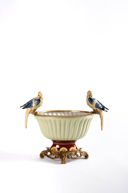 Ariel Porcelain Parrots Bowl